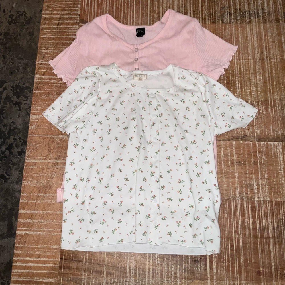 pack/lot of 2 girls shirts, sizes 10-12 and XL, hayden girl and art class